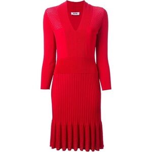 Moschino Cheap and Chic Bodycon Knit Red Long Sleeve Dress S (6)